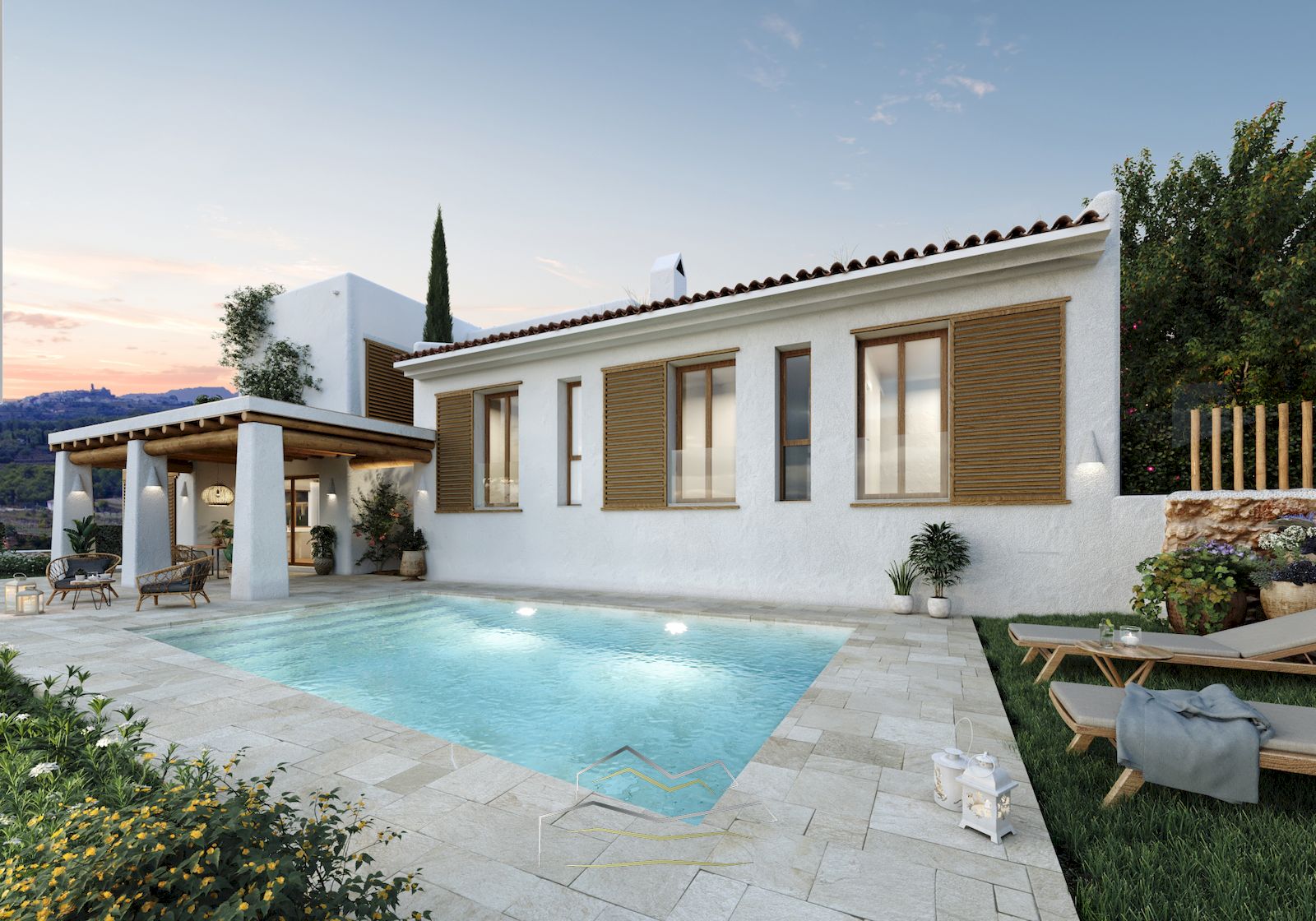 Villa im ibizenkischen Stil zum Verkauf in Javea