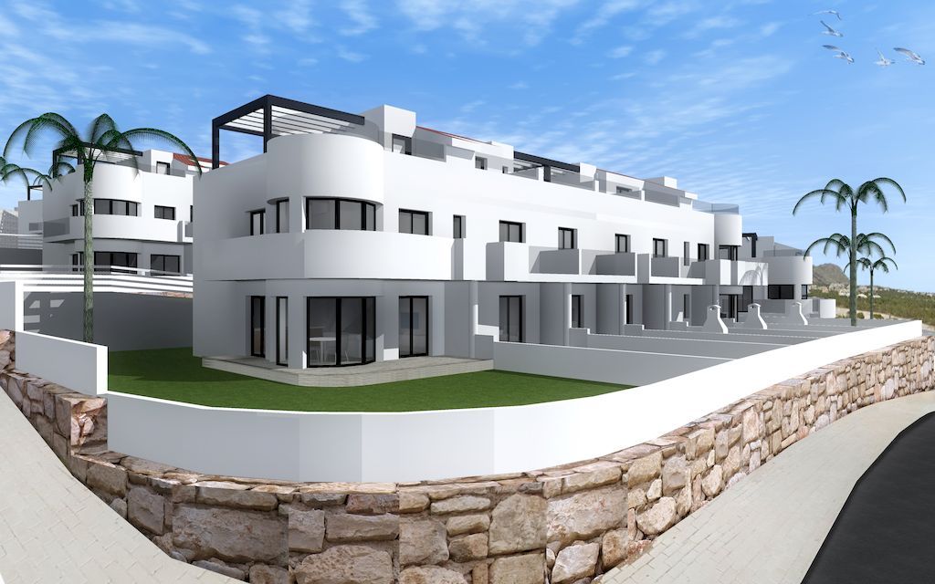 Neu erbautes modernes Stadthaus mit Meerblick in Finestrat Benidorm - Costa Blanca
